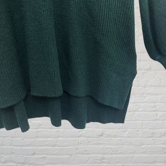 Cupio Ponderosa Green V-Neck Bishop Sleeve Sweater Soft Knit Pullover S - Picture 12 of 14